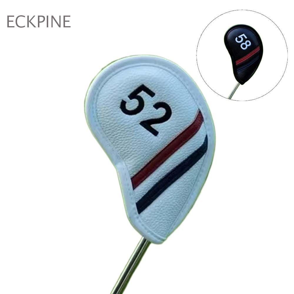 ECKPINE Golf Wedge Cover, PU Leather Angle Club Sand Wedge Headcover, Đen / Trắng Số Lớn Chống Thấm 