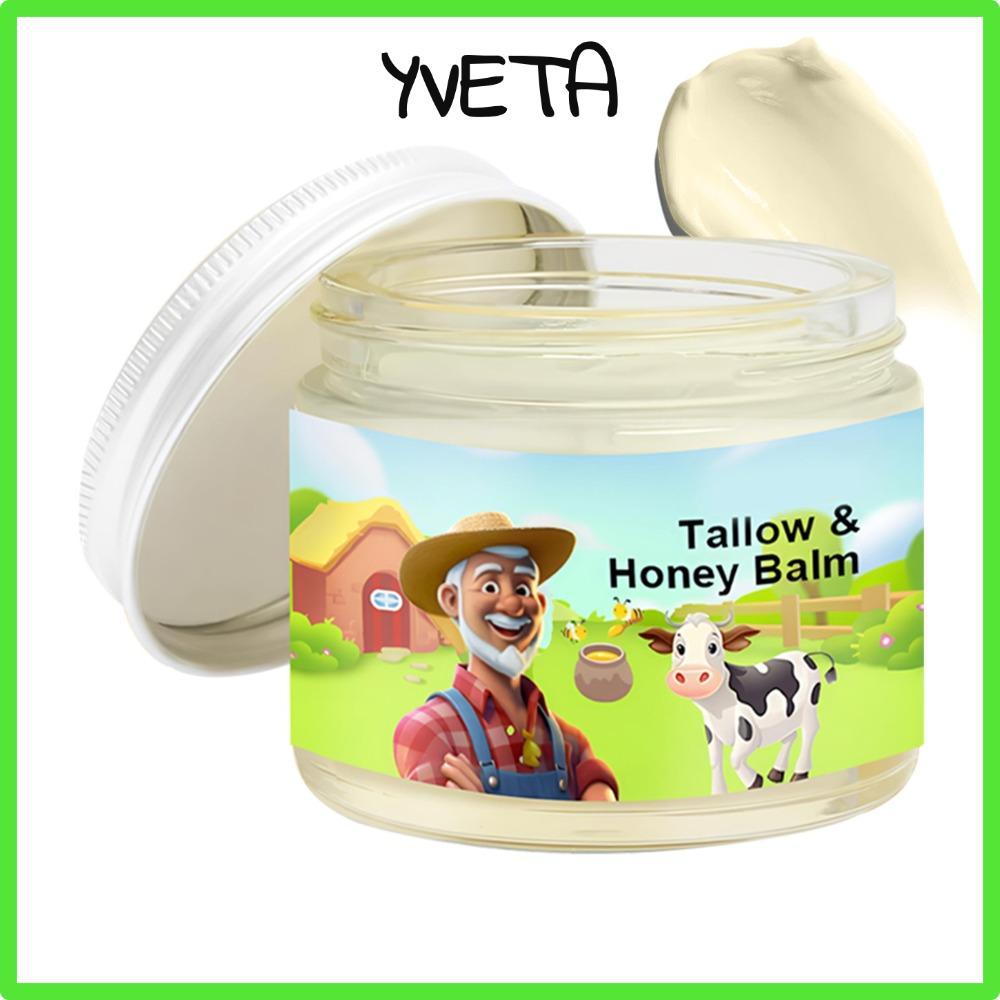 YVETA Tallow & Honey Balm, Bò Tallow Balm Raw Wild Honey Nourishing Face Cream, Mỹ Phẩm Dưỡng Ẩm Sâu