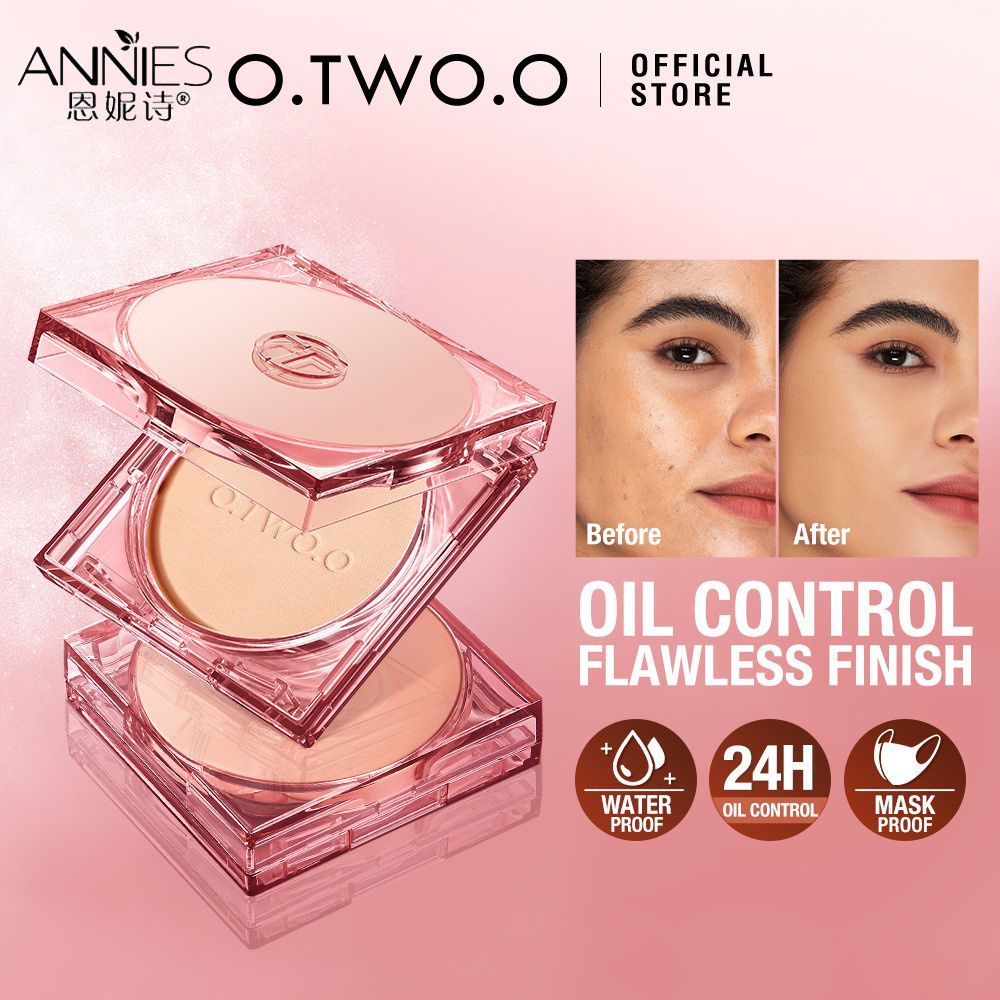 ♕ O.two.o Fog Mirror Lock Makeup Honey Powder Cake Concealer Foundation Brightening Moisturizing Fac