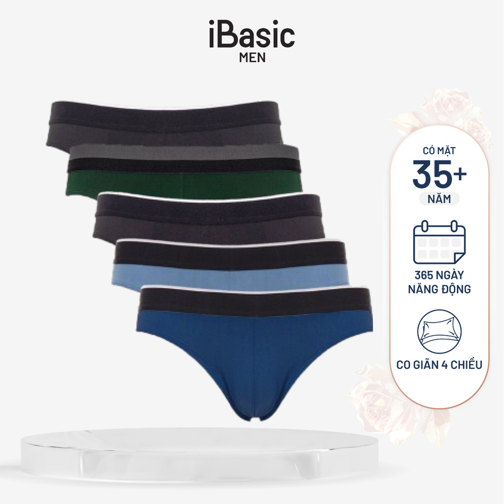 Combo 5 Quần lót nam thun lạnh iBasic brief poly co giãn thoải mái PANM006