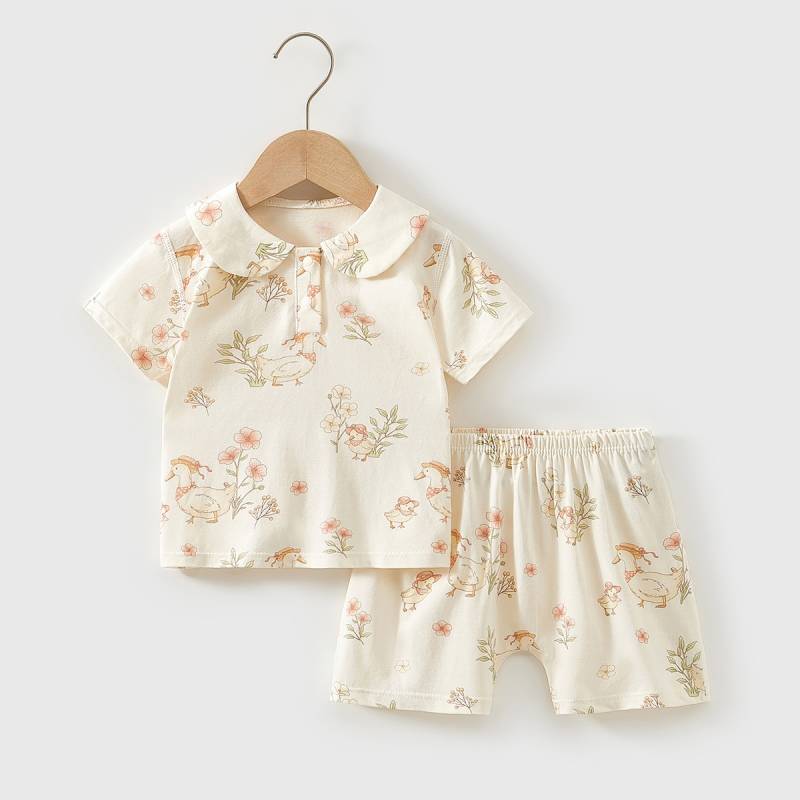 Summer Thin Baby Suit Breathable Simple Short Sleeves Pajamas Summer Thin Baby Suit Breathable Simpl