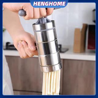 HENGHOME Thép không gỉ Làm Spaghetti Press Pasta Máy Hướng dẫn sử dụng Máy làm mì trái cây Máy ép trái cây với 2 hoặc 5 khuôn ép HENGHOME