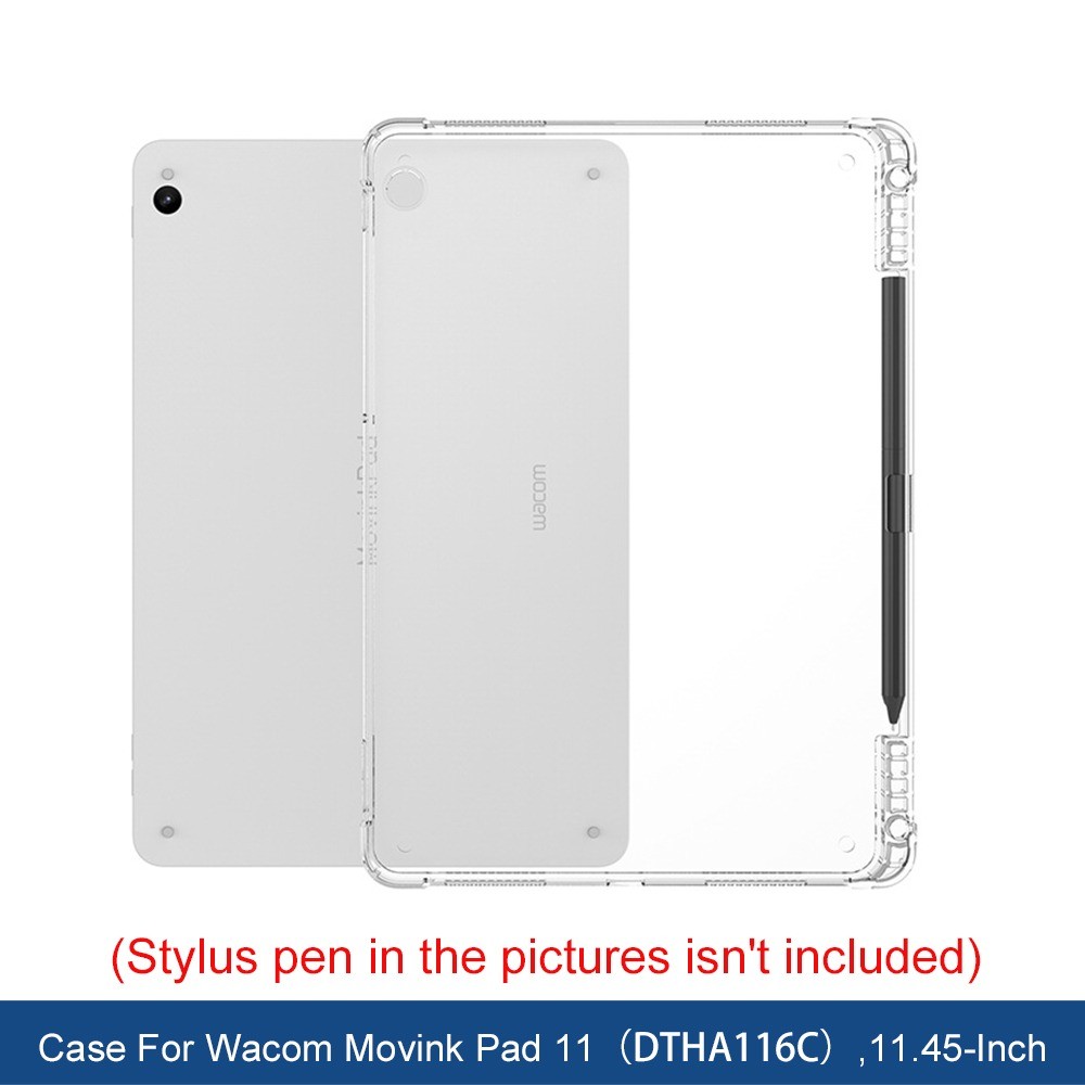 Hộp đựng bút chì TPU với 4 túi khí chống sốc Vỏ trong suốt cho Wacom Movink Pad 11 DTHA116C, Vỏ máy 