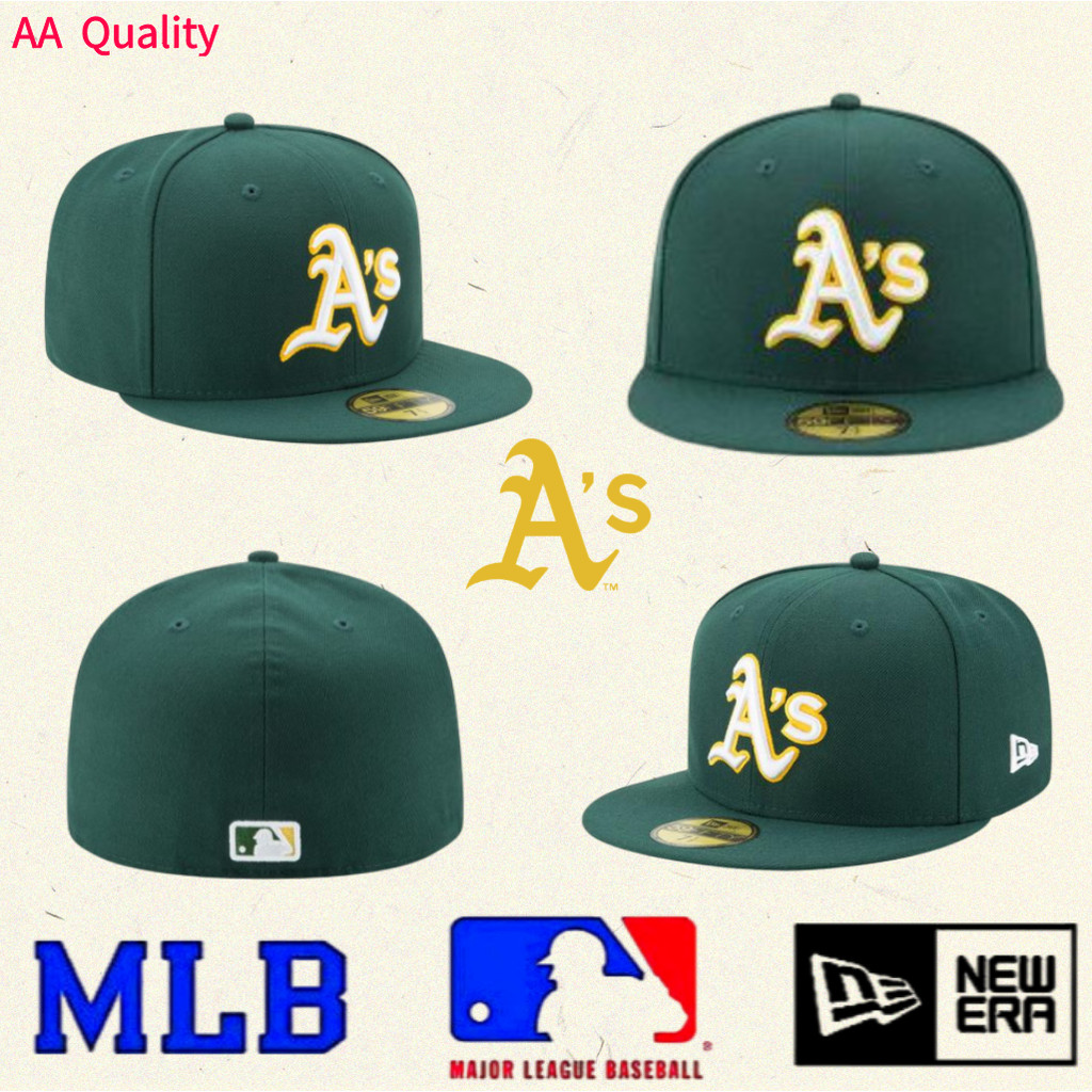 Mũ bóng chày MLB Oakland Athletics màu xanh lá cây, thiết kế hip-hop thời trang