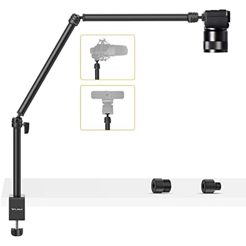 VIJIM LS08 Giá đỡ máy ảnh trên cao linh hoạt, Giá đỡ Webcam Micro Boom Để bàn Chụp ảnh Quay phim Liv