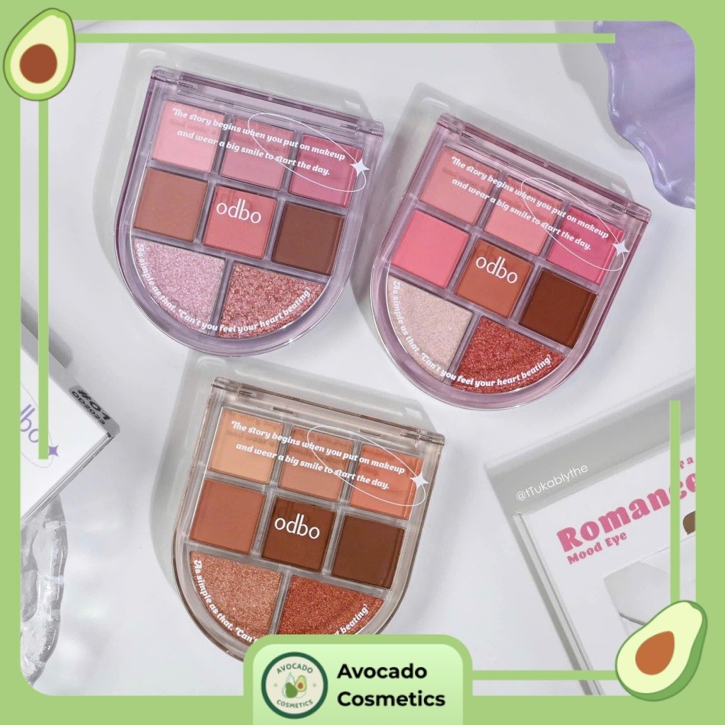 [HỎA TỐC] ODBO Bảng Phấn mắt 8 Ô Odbo Romance Mood Eye Palette ánh nhũ và màu lì OD2023 Cao Cấp