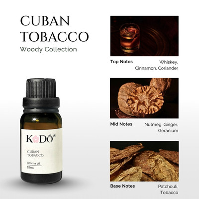 Tinh Dầu Nước Hoa Hương Gỗ Cao Cấp KODO Cuban Tobacco - Tinh Dầu Xông Phòng Mùi Hương Nam Tính, Mạnh Mẽ