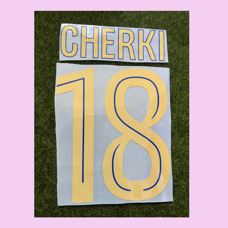 2026 Ligue 1 Bộ Tên 18 CHERKI Tên In Tùy Chỉnh Số Tên In Hình Bóng Đá Miếng Dán Huy Hiệu