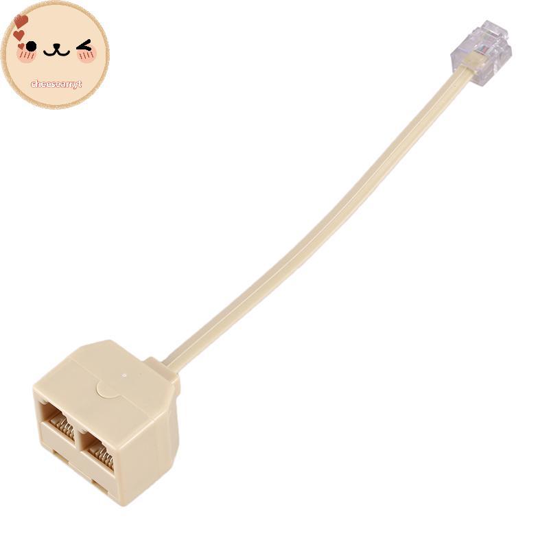 Chee Bộ Chia Điện Thoại RJ11 6P4C 1 Nam Sang 2 Nữ Adapter RJ11 Sang RJ11 Tách Phụ Kiện Điện Thoại EN