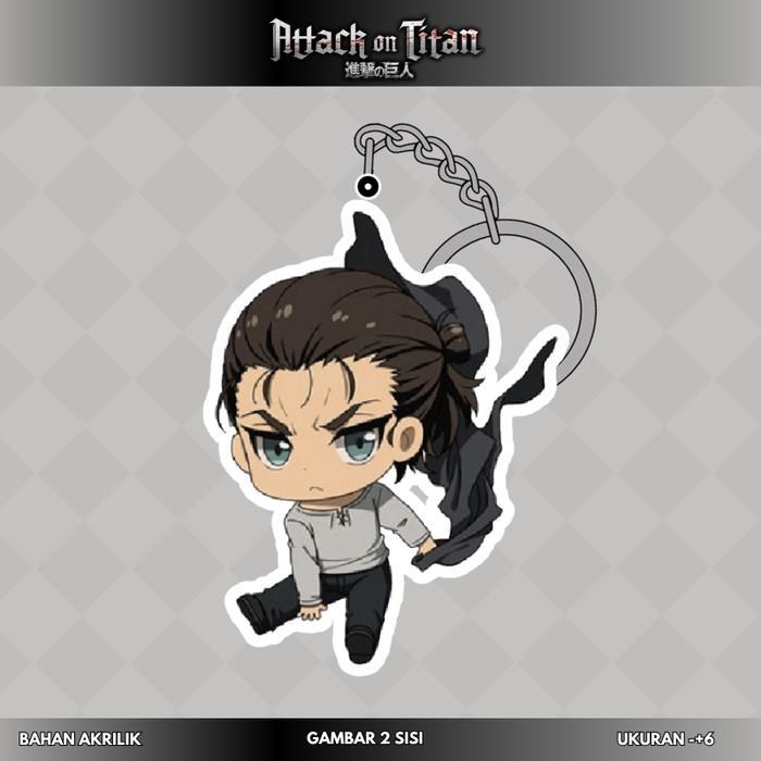 [Attack on titan] Gantungan kunci & strap hp full akrilik karakter levi anime attack on titan - Eren
