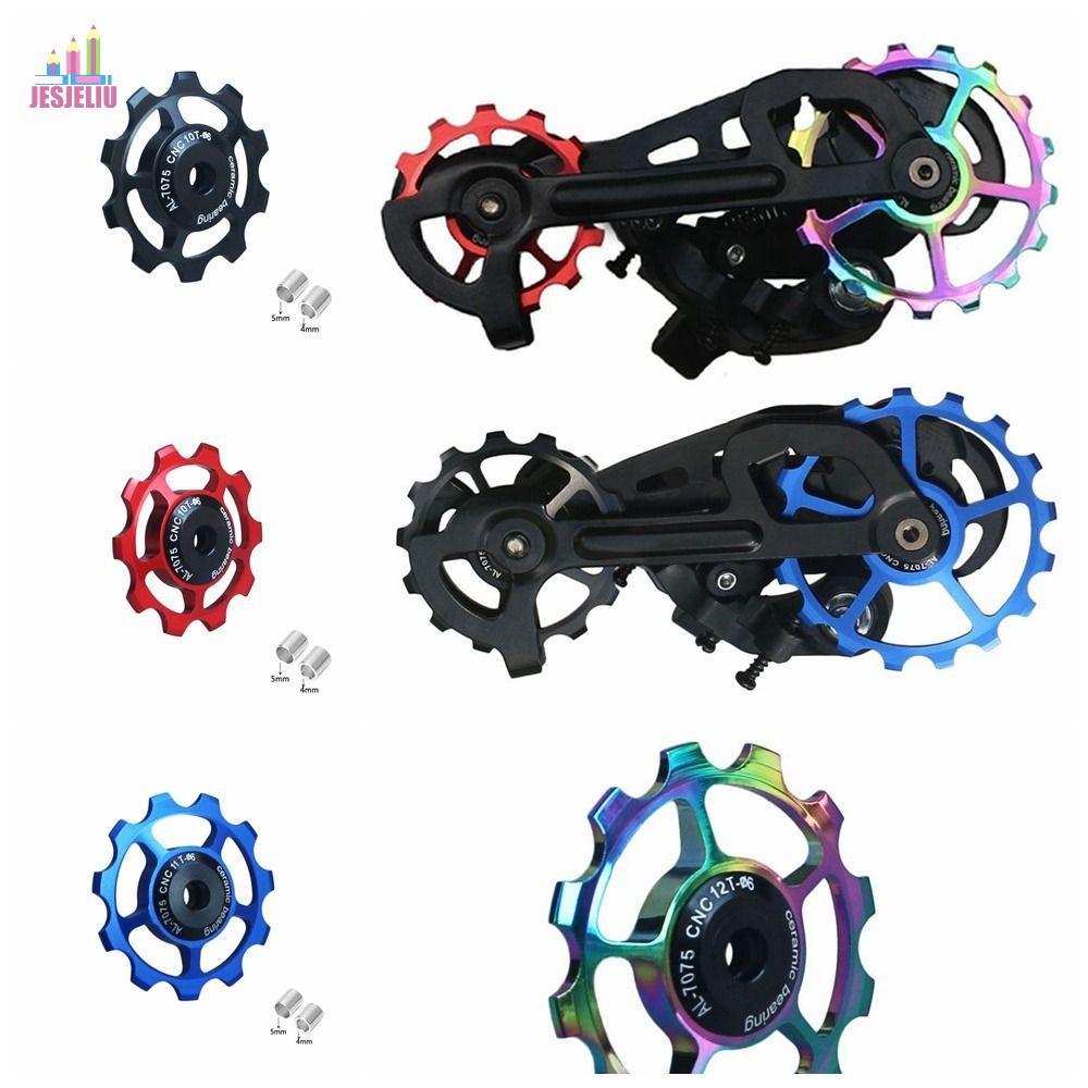 JESJELIU Xe Đạp Gốm Mang Hướng Dẫn Nhôm 16T 17T Jockey Bánh Xe Phía Sau Derailleur Hướng Dẫn Chu Kỳ 