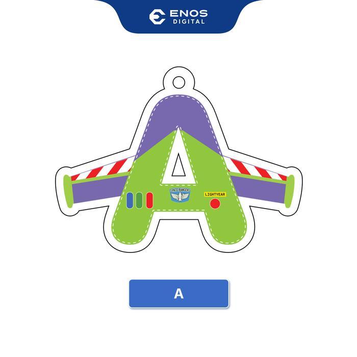 Keychain Acrylic Alphabet Buzz Lightyear – Gantungan Kunci Akrilik Alfabet Karakter Lucu - A