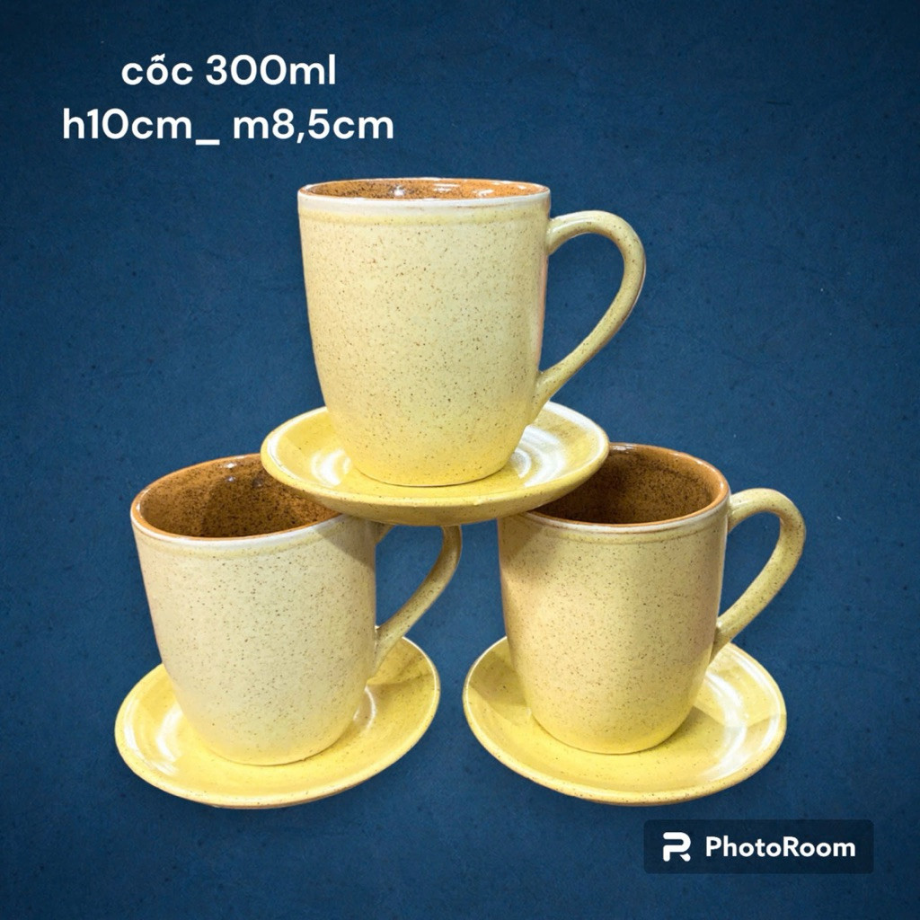 [8 màu] Cốc bầu 300ml, cốc cafe, cốc uống nước, cốc sứ Bát Tràng - MA
