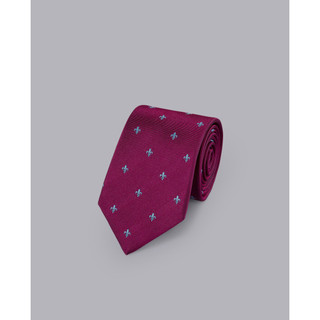 CHARLES TYRWHITT - Cà vạt nam lụa sang trọng Stain Resistant Fleur de Lys_TIC0892-BRP