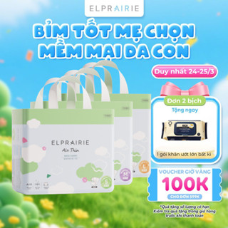 Tã/Bỉm Dán ELPRAIRIE Air Thin Nội Địa Hàn Mỏng Nhẹ, Thấm Hút, Mềm Mại Chống Hăm S34/M30/L26 Cho Bé Từ NB