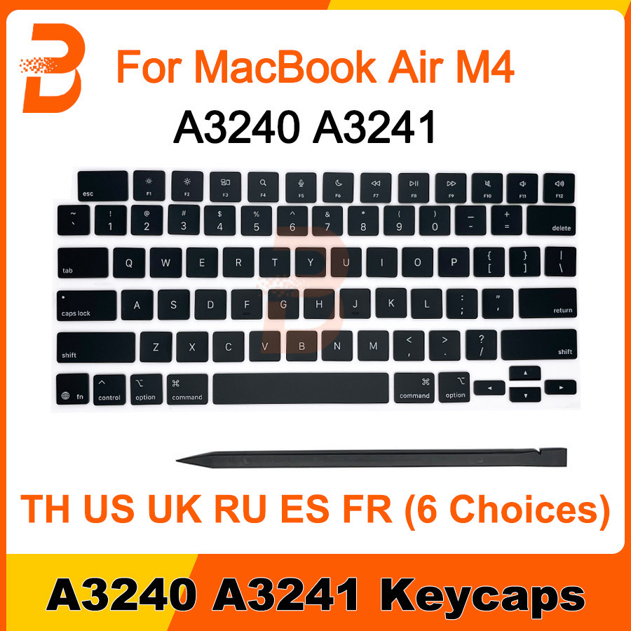 Mới M4 A3240 A3241 Phím Keycaps Cho Macbook Air Retina 13,6 "15,3" Nắp Chìa Khóa Màu Đen 2025 Năm