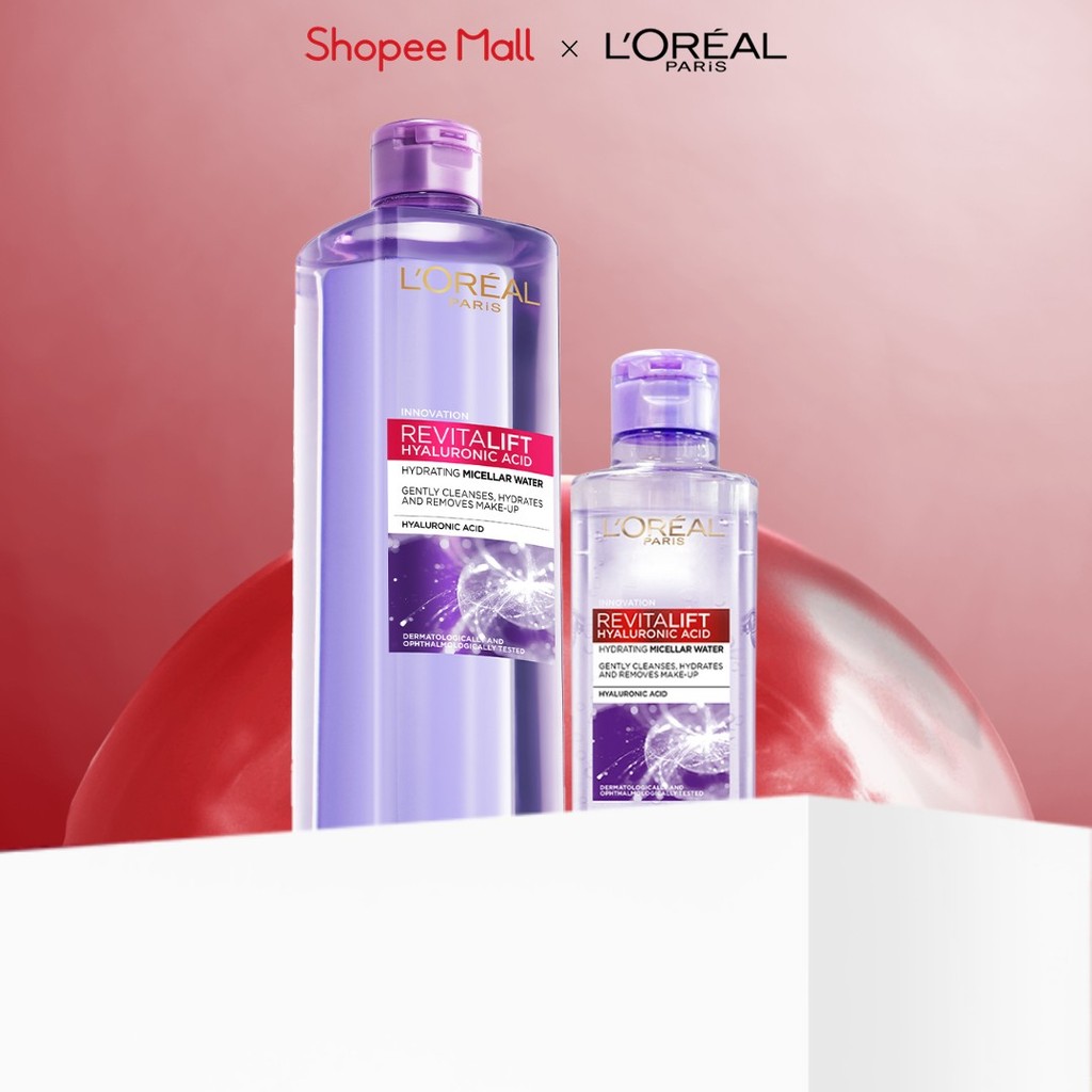 Bộ đôi Nước Tẩy Trang L'Oreal 3 In 1 Micellar Cấp ẩm L'Oreal Paris HA 400ml & 95ml