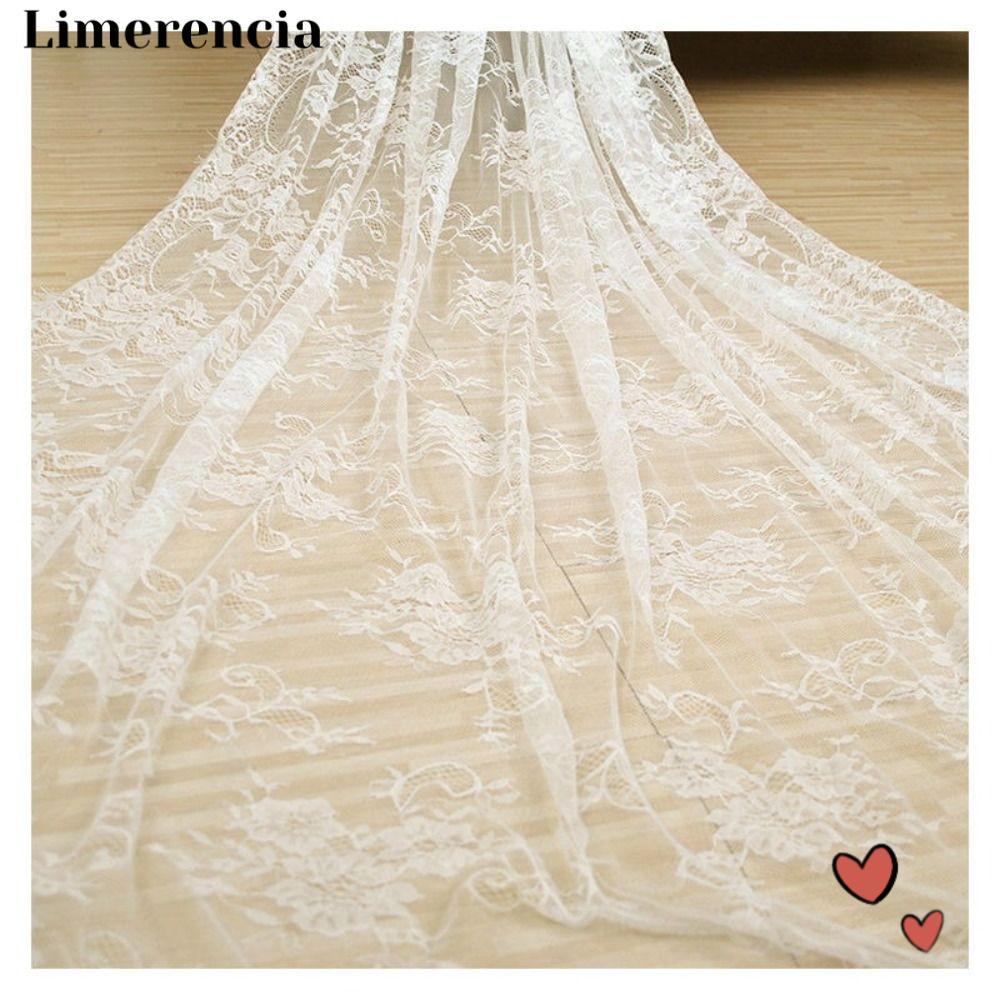 LIMERENCIA Lông Mi Ren Vải, Vải Ren Thêu Hoa Trắng, May Ren Vải Đen Ren Hoa Ren Váy Cưới May