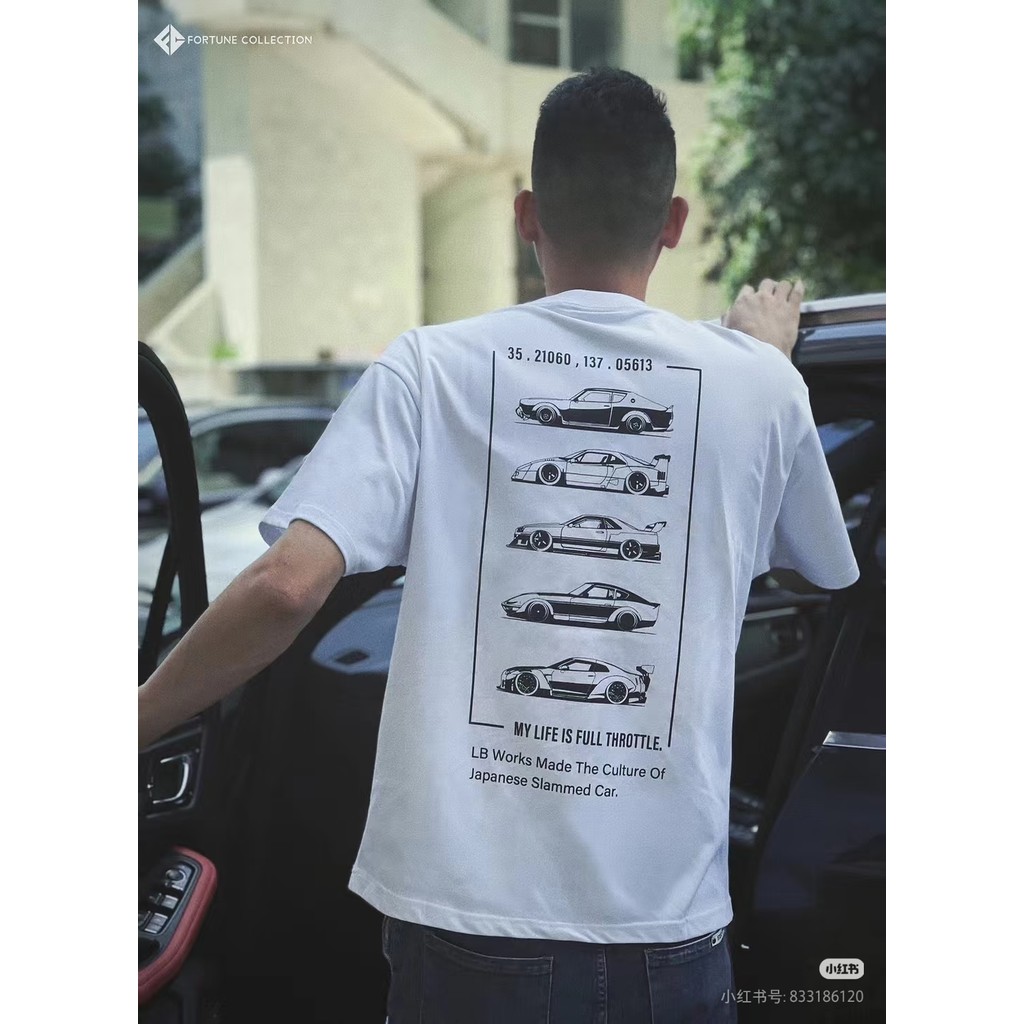 KARIMAKE Unisex Distro Áo Thun In Hình Ô Tô FERRARI F40 LBWK LIBERTY WALK