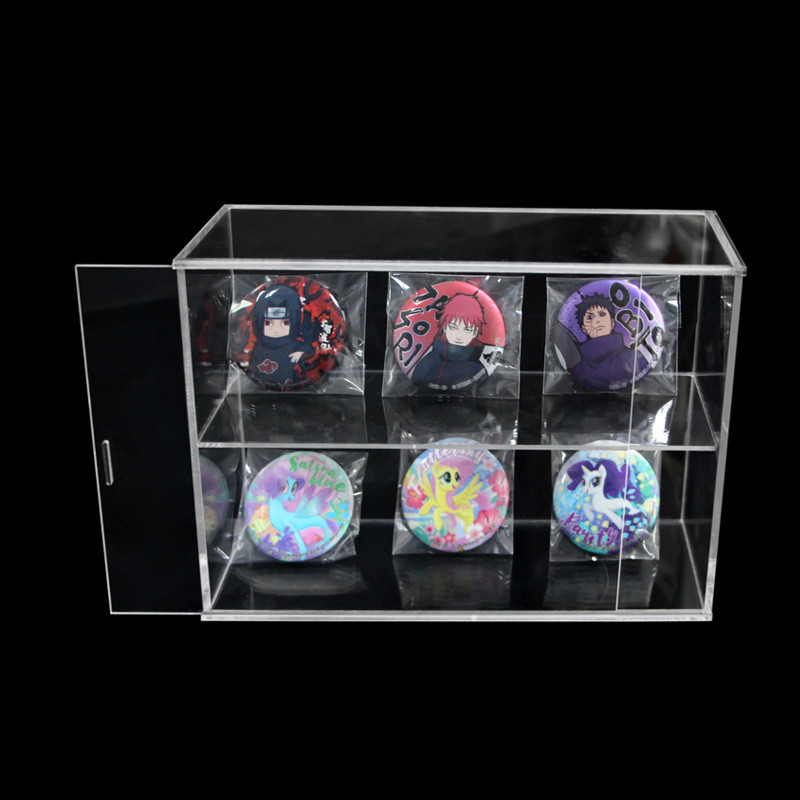 Popular~Transparent acrylic pull-out display case for figurines, badge display cabinet, and accessor