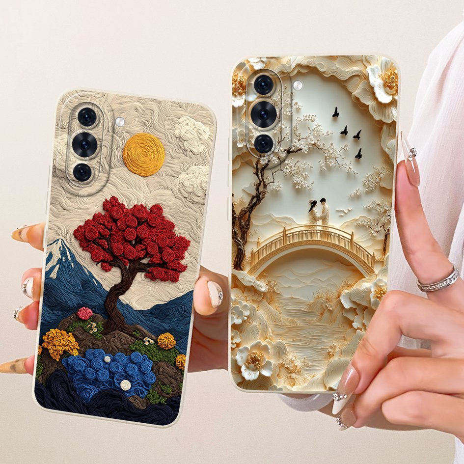 Vỏ Bảo Vệ Camera Cho Huawei Nova 10 NCO-LX1 NCO-LX3 / Nova 10 Pro GLA-LX1 Vỏ Silicon Mềm Tranh Hoa T
