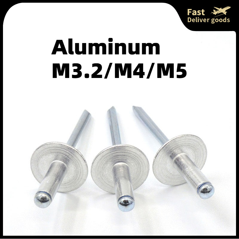 Nhôm Đinh tán mù / Đinh tán nắp lớn / Đinh tán / Đinh tán  M3.2 / M4 / M5/ Large Round Head Solid Ri