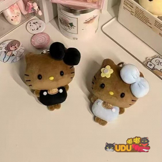 Phong Cách Hawaii Da Đen Hello Kitty Sang Trọng Mặt Dây Chuyền Túi Mặt Dây Chuyền Đồ Bơi Hello Kitty