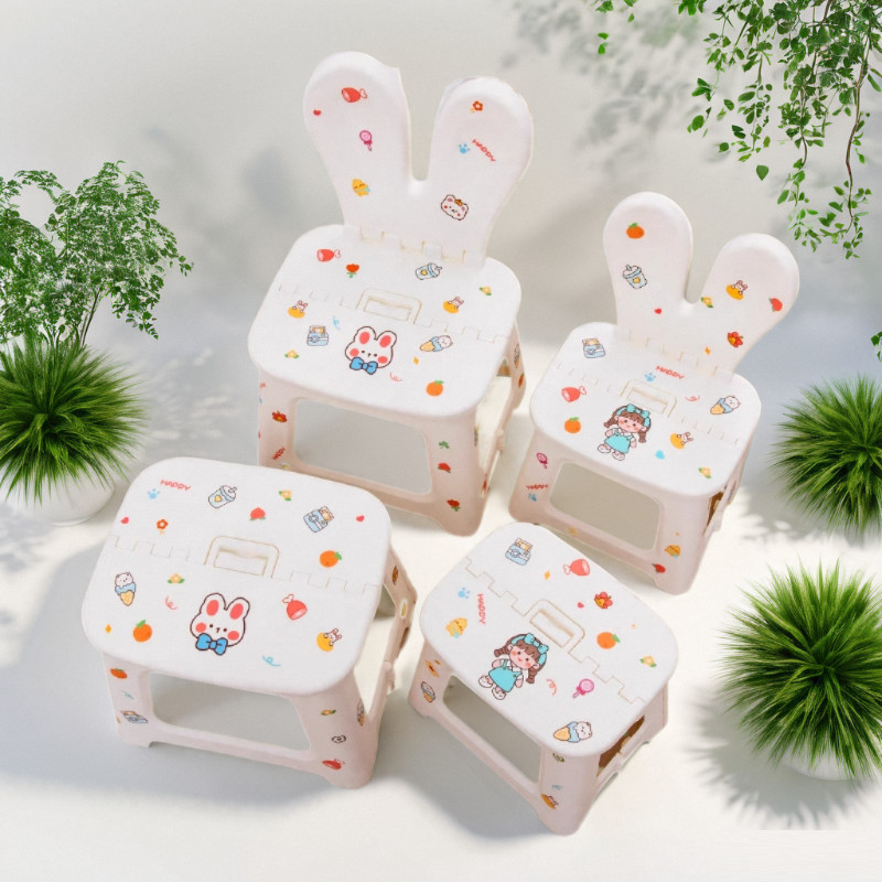 Hot Sale#Folding Chair Outdoor Folding Stool Children's Home Portable Baby Small Stool Camping Carto