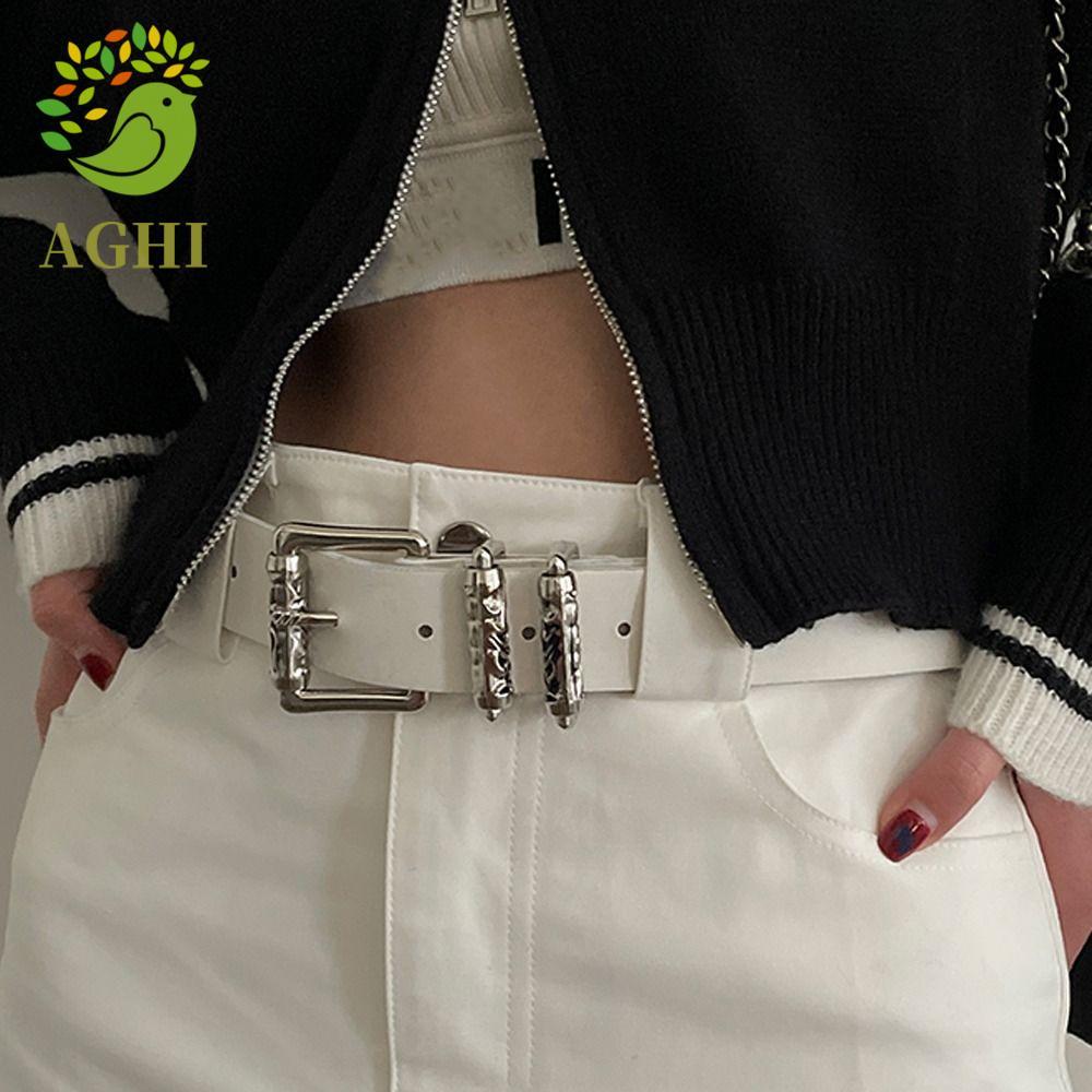 Thắt lưng nữ mặt rộng khóa hoa phong cách Y2K Hàn Quốc, phù hợp cho outfit thời trang