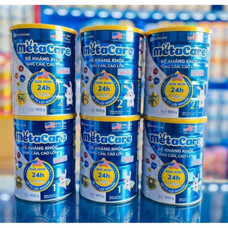 Sữa Bột Nutricare Metacare Xanh 1+/2+ (850g)