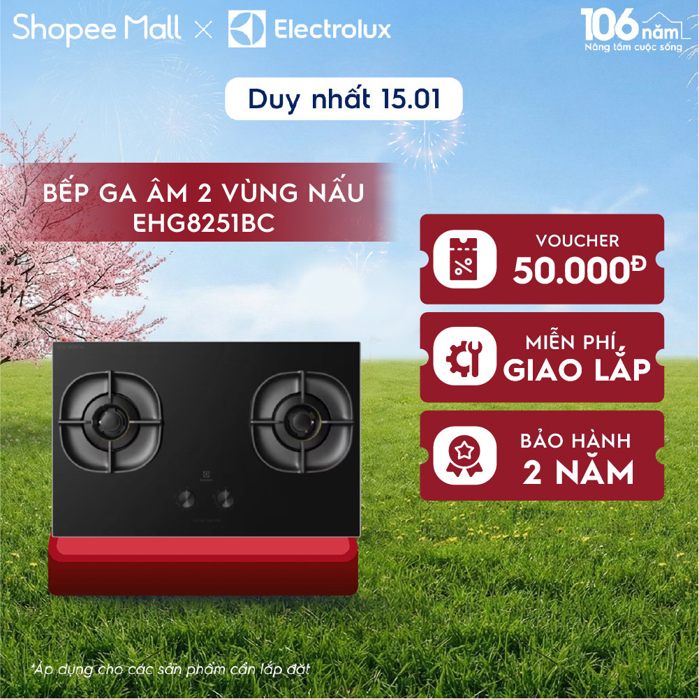 Bếp ga âm 80cm Electrolux UltimateTaste 700 với 2 vùng nấu -EHG8251BC