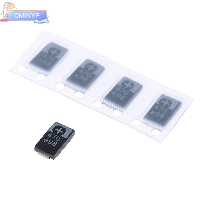 CMINYP 5 CÁI 2R5TPE470M9 470 2.5V 470UF SMD Tụ điện Tantalum Polymer Tụ điện rỗng