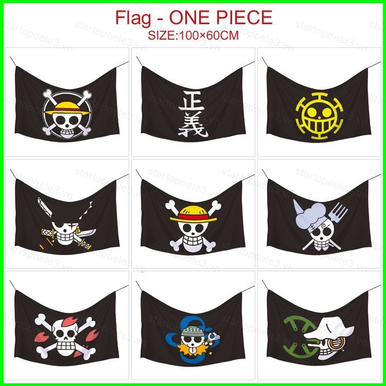 ONE PIECE Cờ Anime Biểu Ngữ Luffy Zoro Cosplay Treo Cờ Poster Trang Trí Nhà Tiệc Halloween