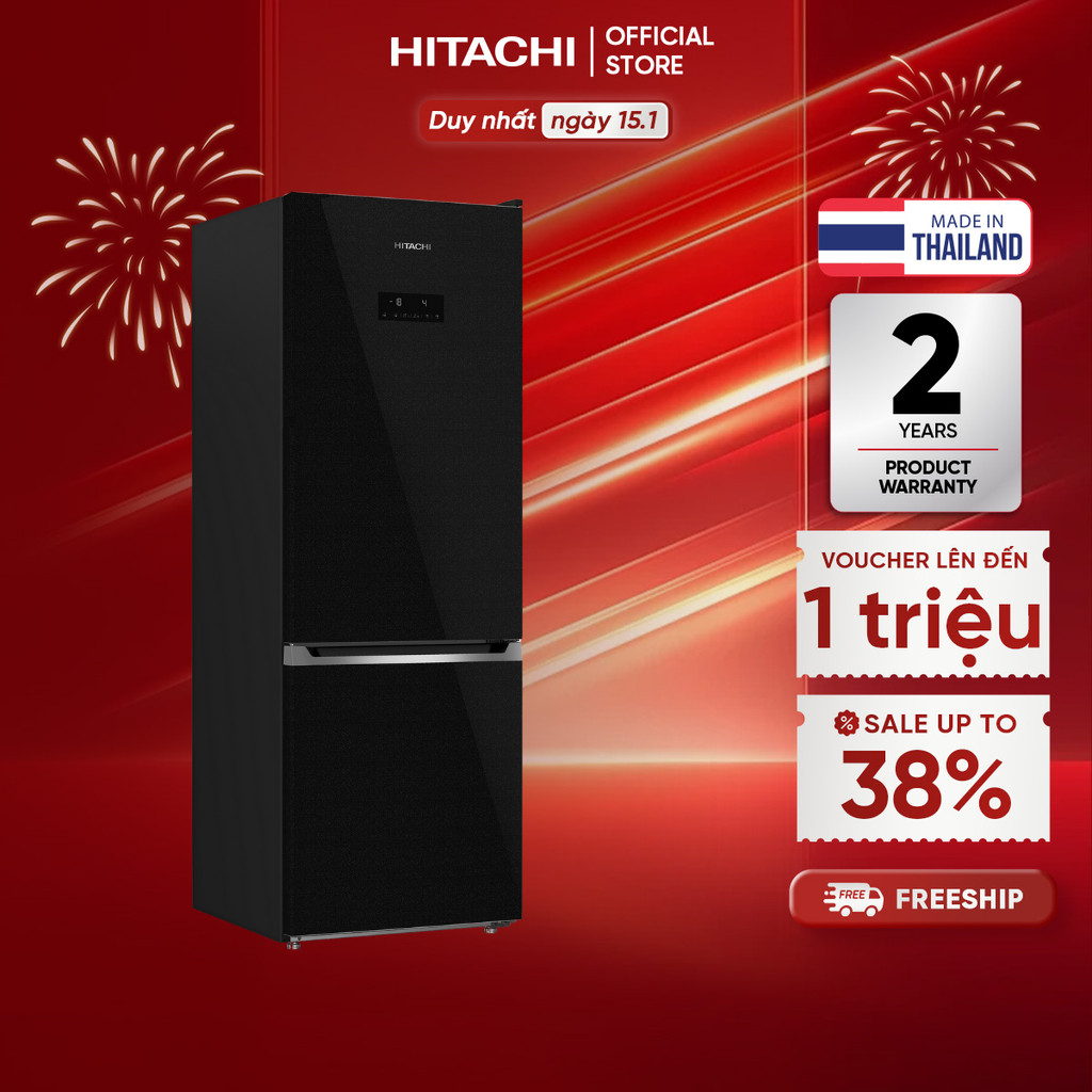 [MIỄN PHÍ GIAO HN HCM]Tủ Lạnh Hitachi HRBN6340DUVN 323L,2 Cánh Ngăn Đông Dưới, Inverter x Làm lạnh k