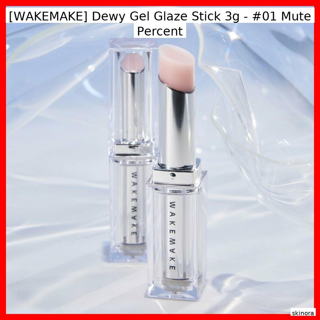 [WAKEMAKE] Gel Glaze Stick Dewy 3g - #01 Mute Percent / Que trang điểm Hàn Quốc / Dewy Finish / Chín