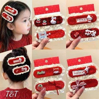 1 set 2 miếng dán mái đỏ đính charm nơ xinh cho bé yêu