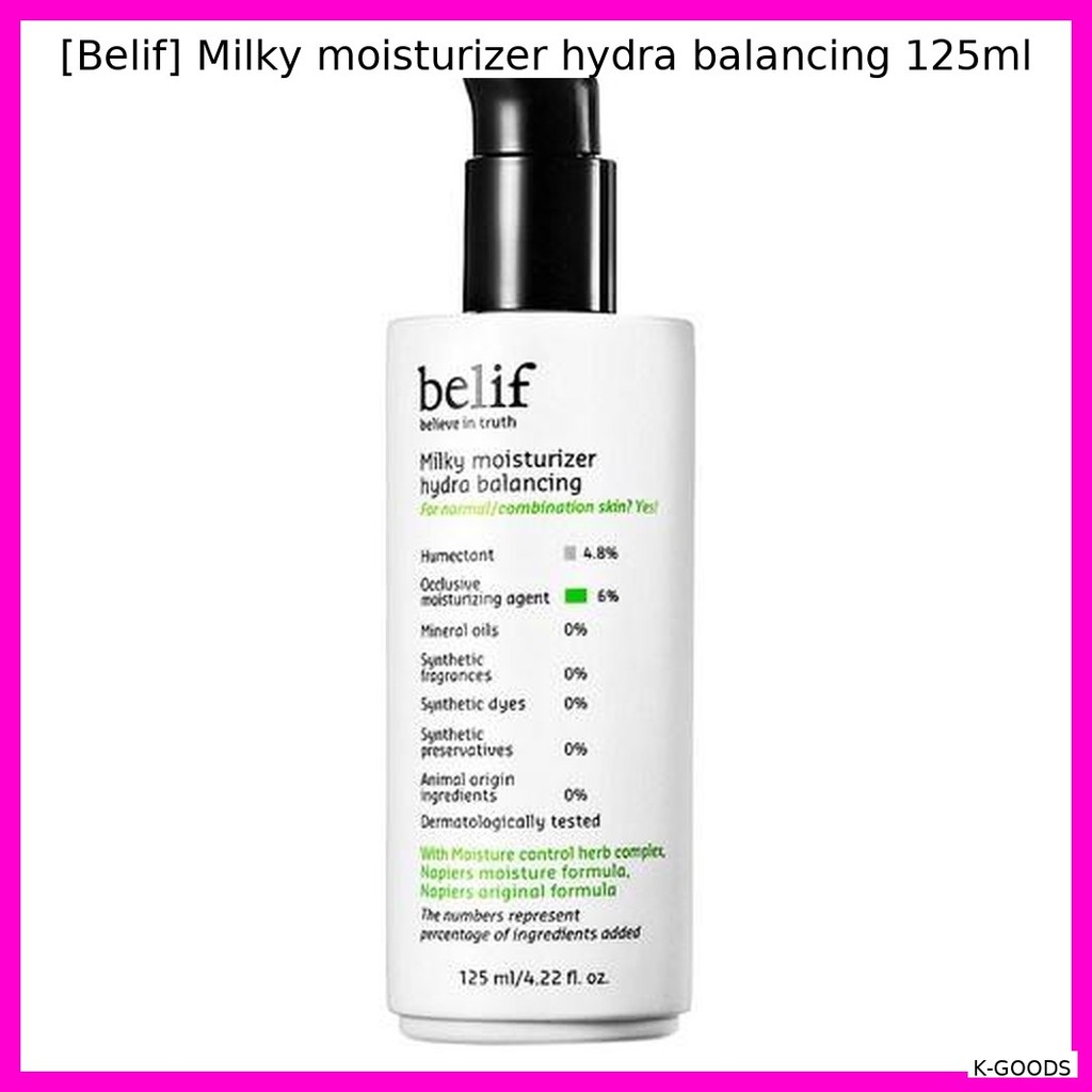 [Belif] Kem dưỡng ẩm sữa hydra cân bằng 125ml / Kem dưỡng ẩm Hàn Quốc / Công thức nhẹ của K-GOODS