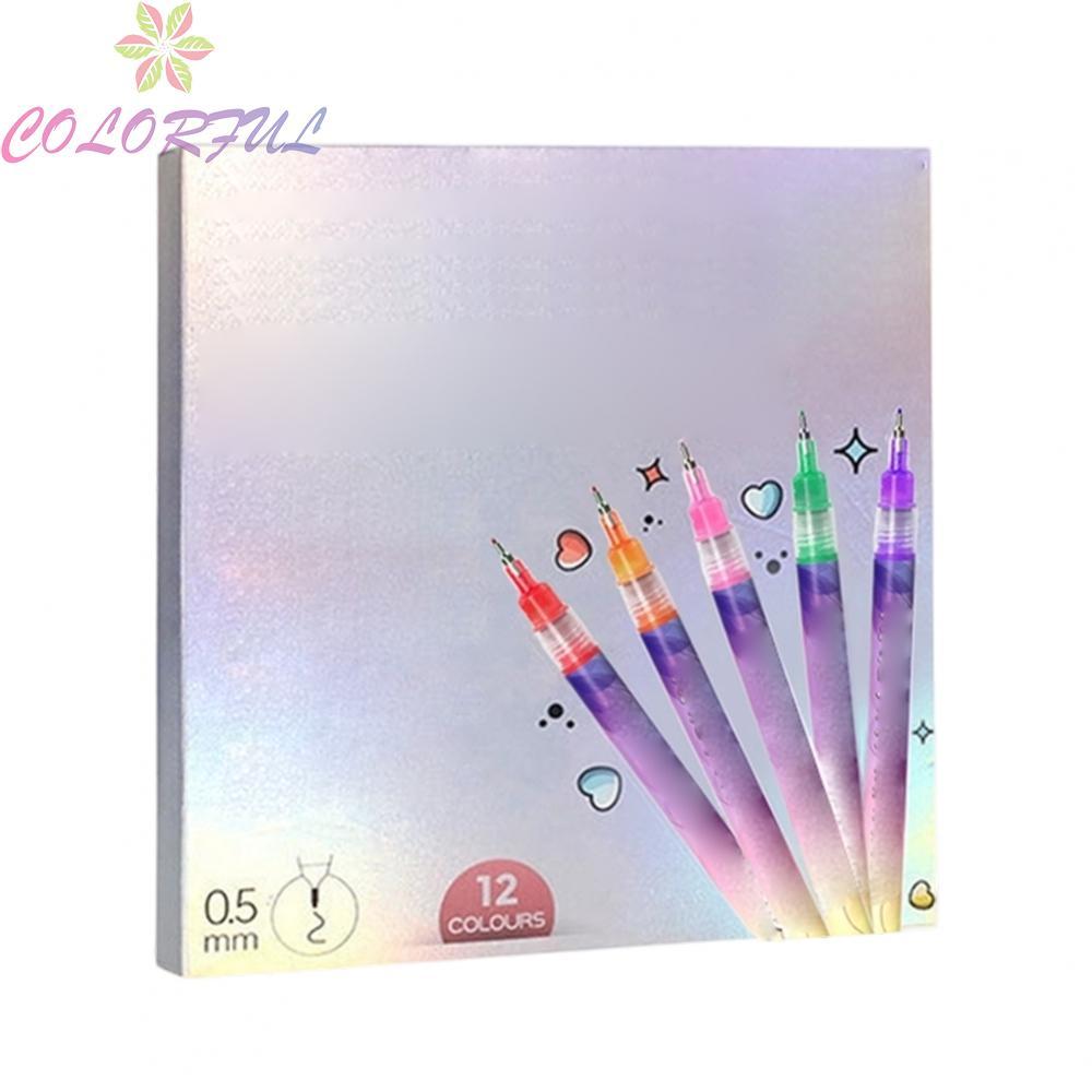 【COLORFUL】12 Colors Nail Art Pens Set Nail Art Markers Polish Pen for 3D Nail Art