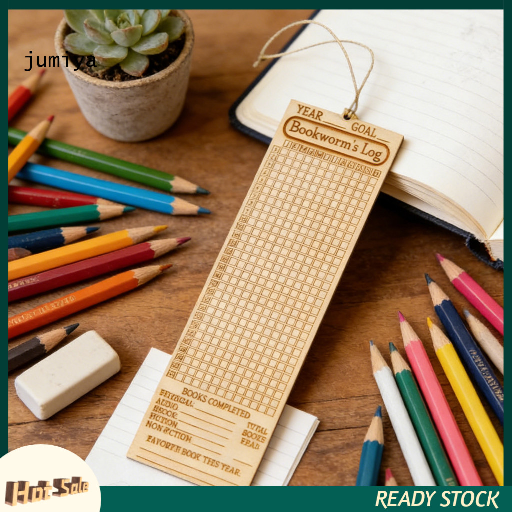 JY Reading Log Reading Progress Tracker Reading Habit Tracker Dấu trang bằng gỗ với 365 mục tiêu Vuô