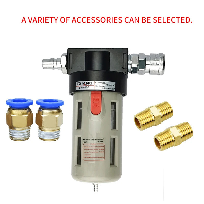 Bộ lọc không khí máy nén khí BF2000 / BF3000 / BF4000 1 / 4 "3 / 8" 1 / 2 "Bộ xử lý nguồn không khí 