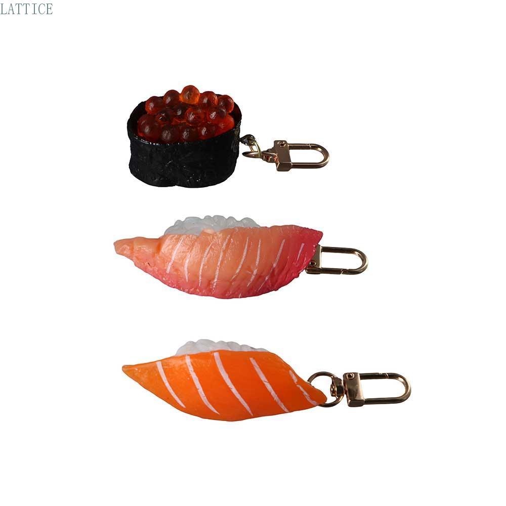 LATTICE Mô Phỏng Sushi Móc Khóa Cá Tính Quà Tặng Sushi Cá Hồi Biển Urchin Sushi Móc Chìa Khóa Sáng T