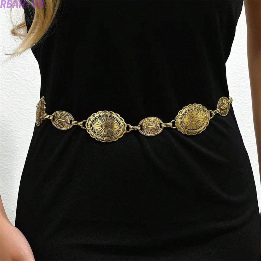Bohemian Metal Waist Chain Belt for Women Adjustable Length for Dress Decoration