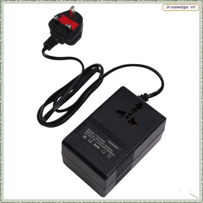 [dreamedge] Biến áp chuyển đổi điện áp du lịch nhỏ gọn 300W, bước xuống và bước lên, 220V sang 110V 