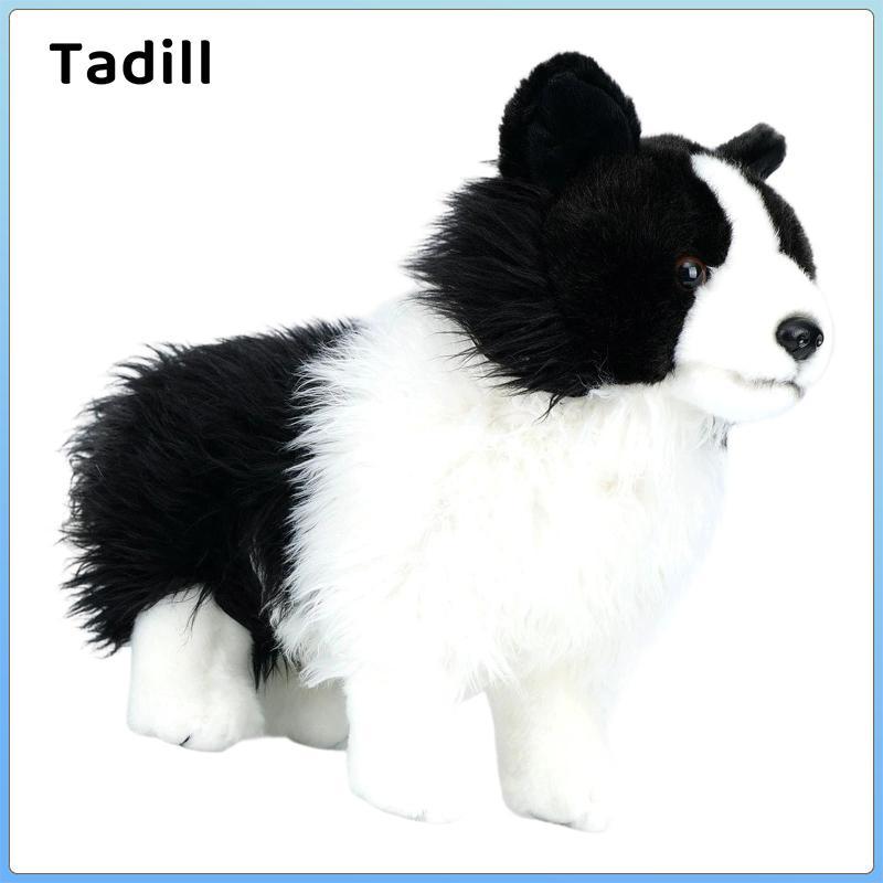 Tadill Border Collie Thú Nhồi Bông Cuddly, Đồ Chơi Mềm Đáng Yêu Đứng Cho Bé Trai Và