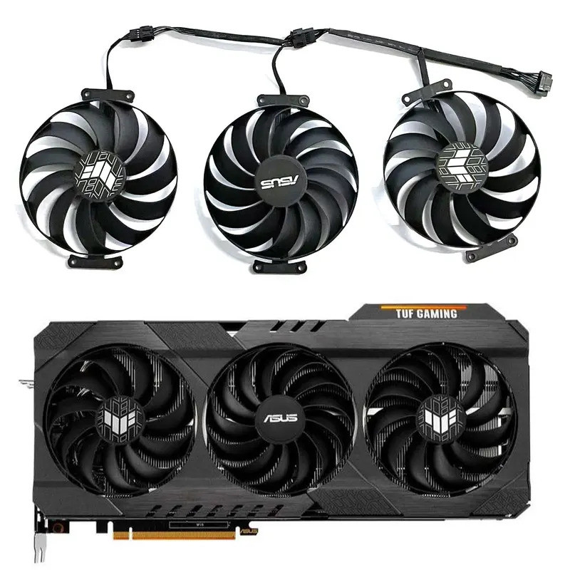 95MM 7PIN T129215Quạt GPU SU CF1010U12S RX6900 XT cho ASUS TUF Gaming Radeon RX 6700 6800 6900 XT OC