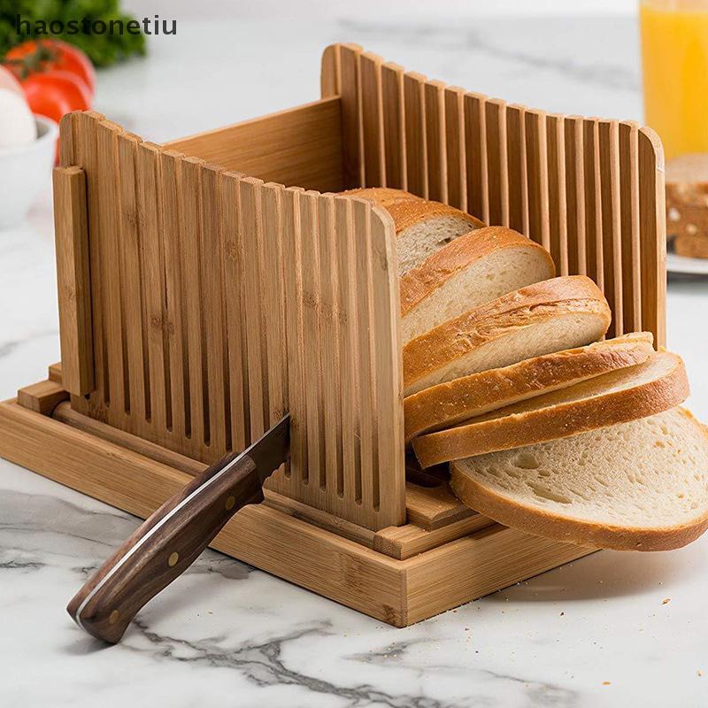 NS Có Thể Gập Lại Gỗ Tre Bánh Mì Máy Thái Cắt Bánh Mì Nướng Bánh Loaf Hướng Dẫn Cắt Lát Máy Làm NS