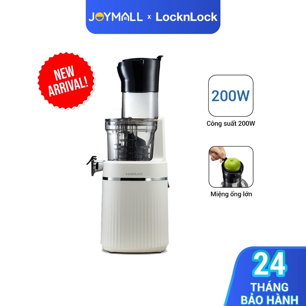 Máy ép chậm trái cây LocknLock EJJ421IVY 200W, Hàng chính hãng, miệng rộng, 2 chế độ ép - JoyMall