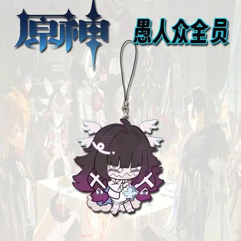 Genshin Impact Fatui Harbingers Lovely fan works Phone Chain Metal Acrylic Cellphone Chain For Phone