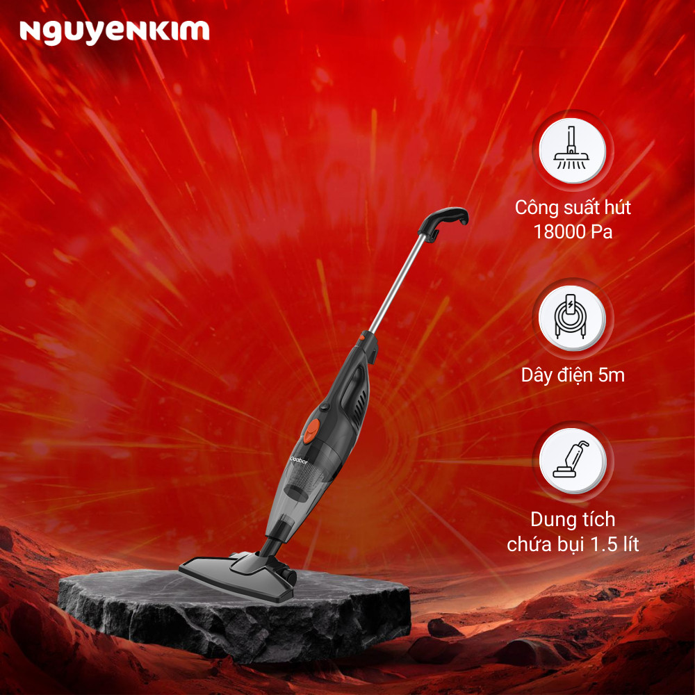 Máy hút bụi cầm tay Gaabor CW-18M01A - Công suất hút lớn, có thể tháo rời tay cầm