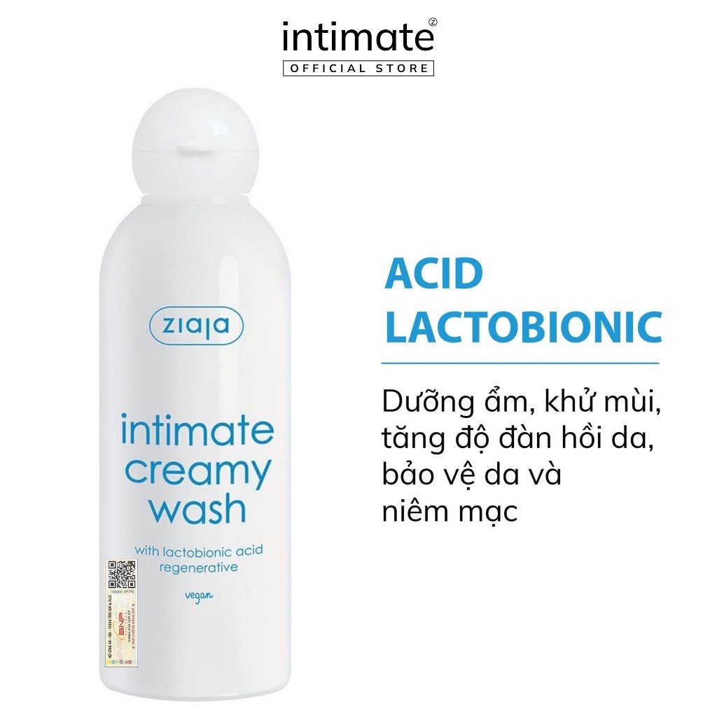 (LS) Dung Dịch Vệ Sinh Phụ Nữ ZIAJA Intimate With Lactobionic Acid Khử Mùi, Tăng Đàn Hồi Cho Da 200m